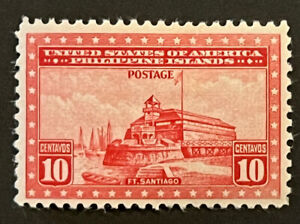 Timbres de voyage : timbres américains philippins Scott #387 - 10c 1935 édition comme neuf MOGH