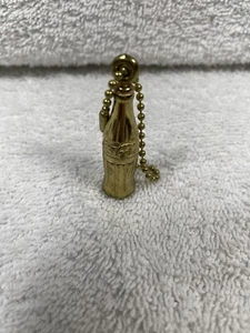 Coca Cola Metal Key Chain-1970s--Miniature Gold Color, Coke Bottle - Picture 1 of 2