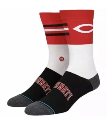 Men's M MLB Stance Crew Socks Cincinnati Reds Shoe Size 6-8.5 or Women's 8-10.5 - Image 1 of 4
