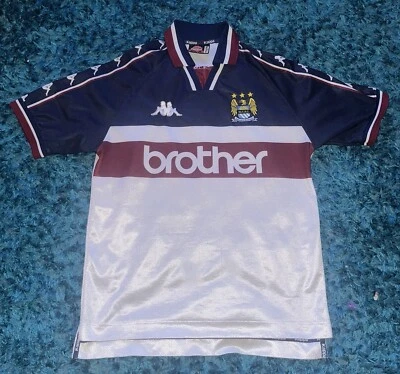 Kappa Manchester City Away Shirt 1997-98 Size Small - Image 1 of 4