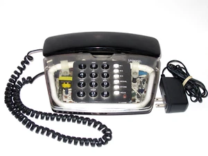 VTG Unisonic Clear Telephone Landline + LIGHT Model 6650BB Nostalgic Decor WORKS - Picture 1 of 9