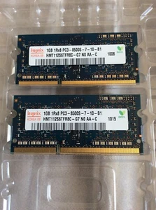 HYNIX 2x1GB HMT112S6TFR8C-G7 SO-DIMM Mac Memory SODIMM DDR3 PC8500(1066) 1.5V - Picture 1 of 2