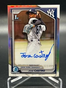2024 Bowman Chrome JOSE CASTRO REFRACTOR AUTO 322/499 #CPA-JCO - Picture 1 of 2