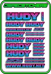 HUDY TOOLS SETUP STICKERS XRAY RC BUGGY CAR DECAL 1/10 1/8 JSPEC ELEC BLUE PNK B - Picture 1 of 9
