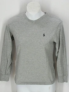 Polo Ralph Lauren Gray T Shirt Youth Girls Small 8 [ 30bust 21L ] Black logo  - Picture 1 of 9