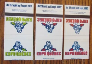 FUNDAS DE CERILLAS EXPO QUEBEC FAIR 1981-1983: CUBIERTAS VACÍAS DE CERILLAS DE LA CIUDAD DE QUEBEC -E2 - Imagen 1 de 1