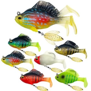 6Pcs Pre-Rigged Jig Head Soft Fishing Lures,Paddle Tail Swimbaits/3D Eyes - Picture 1 of 7