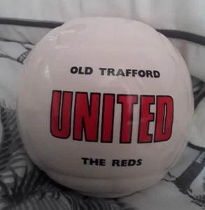VINTAGE 1960s/70s MANCHESTER UNITED MEMORABILIA: FOOTBALL SHAPED MONEY BOX RARE! - Picture 1 of 8