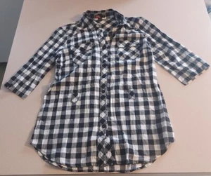 Womens Top-21 Brand-Size M-Black & White Check w/Belt Loops-Belt not incl. - Picture 1 of 4