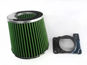 GREEN Intake Filter + MAF Sensor Adapter For 02-06 Mitsubishi Lancer 2.0L 4cyl - Picture 1 of 1