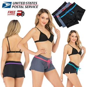 Women Side Split Swimwear Short Slit Swim Beach Shorts Pants Tankini Bottom - Picture 1 of 15