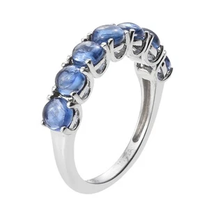 Sterling Kyanite Gemstones In Rhodium Plated Sterling Silver Ring. - Bild 1 von 3