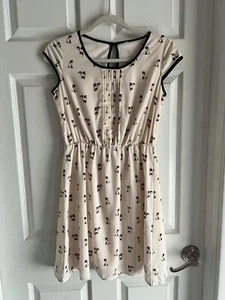 Kleid kleine Siamkatze Print rosa fließend Tunika gefüttert kurz Flügelärmel - Bild 1 von 4