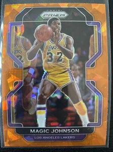 2021-22 Panini Prizm Orange Cracked Ice Prizm #248 Magic Johnson LA Lakers - Picture 1 of 2