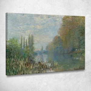 Bords De La Seine En Automne Claude Monet, mnt200 tableau impression sur toile - Picture 1 of 4
