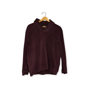 Tasso Elba Sweater Mens XXL Pullover Collared Heathered Maroon Rib Knit Sweater - Picture 1 of 10