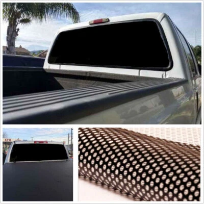 Waterproof BLACK Rear Window Perforated Decal Tint Graphic Sticker for Truck Van - Image 1 of 4