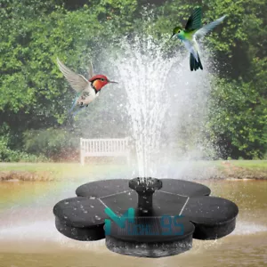 Bird Bath Fountain Solar Powered Water Pump Floating Outdoor Pond Garden Pool - Picture 1 of 13