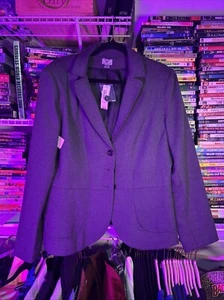 GREY WORTHINGTON BLAZER WITH SHOULDER PADS - Picture 1 of 18