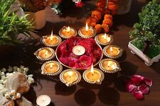 Graceful Illumination: Diya-Styled 10-In Puja Urli for Diwali & Home Decoration