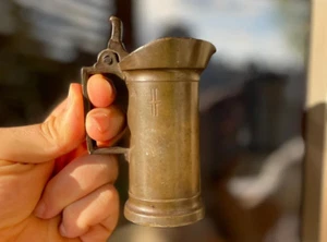 Antique Pewter Bronze measure Deciliter 1800's marks Rare Hand made⭐ - Picture 1 of 13
