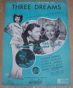 Partitura musical de la película de 1942 de Three Dreams Powers Girl George Murphy Anne Shirley - Imagen 1 de 1