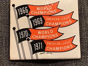 1972 Baltimore Orioles Matchbook 1966 1969 1970 1971 AL World Series Champs - Picture 1 of 3