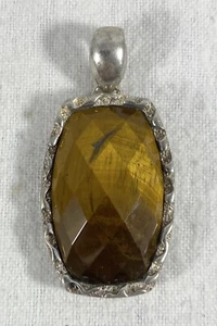 Whitney Kelly Sterling Silver Faceted Tiger Eye Pendant - Picture 1 of 4