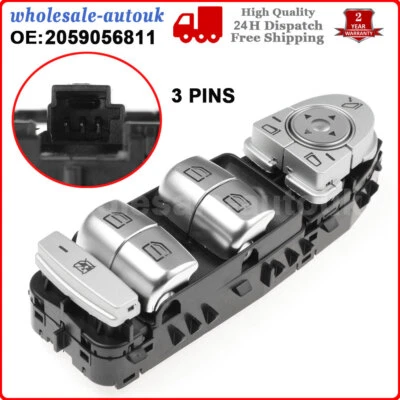 Driver Window Switch For Mercedes A2229056800 A2059056811 W205 S205 X253 /C253 - Image 1 of 4