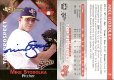 Mike Stodolka Signed 2001 Multi-Ad Midwest League Top Prospects #4 Card Auto AU
