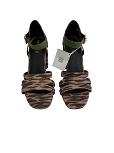 New GEOX D GENZIANA HIGH A Open Toe Sandals Leopard Print Women's Sandals 8 - Picture 1 of 9