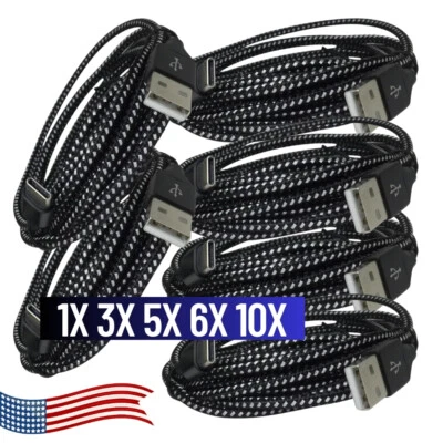 USB-A to USB-C Cable Fast Charger Lot Nylon Cord For Samsung Galaxy S24 S23 S22 - Image 1 of 4