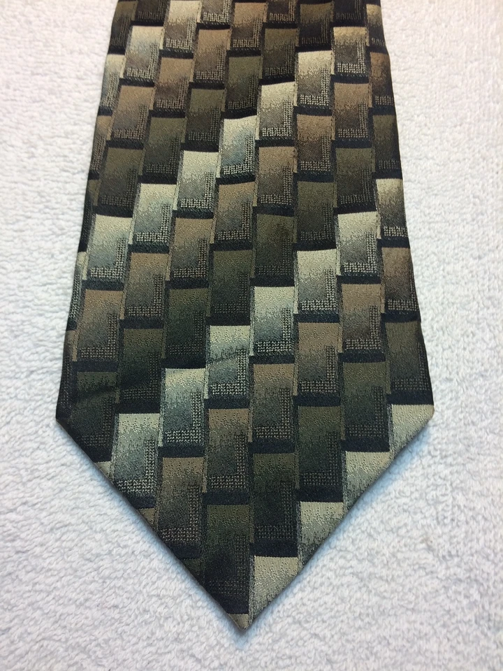 BERGAMO NEW YORK MENS TIE 4 X 60 DARK GREEN, BLACK, GRAY - Image 1 of 4