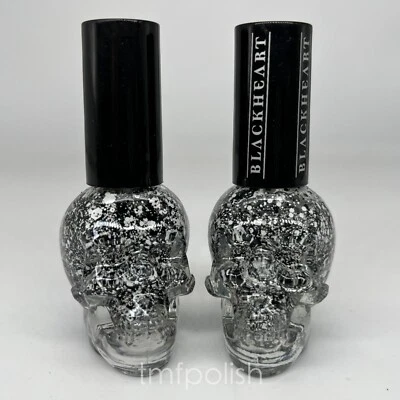 2 nuevos esmaltes de uñas Blackheart - salpicaduras blancas y negras Foto 1 de 3