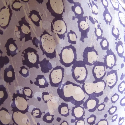 Bob Mackie 100% Silk Wrap Dress 10 Purple White Graphic Print New M Abstract - Image 1 of 4