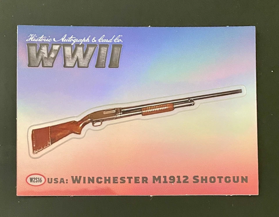 2025 HA World War 2 WWII Hologram Weapons Sticker USA: Winchester M1912 Shotgun - Image 1 of 1