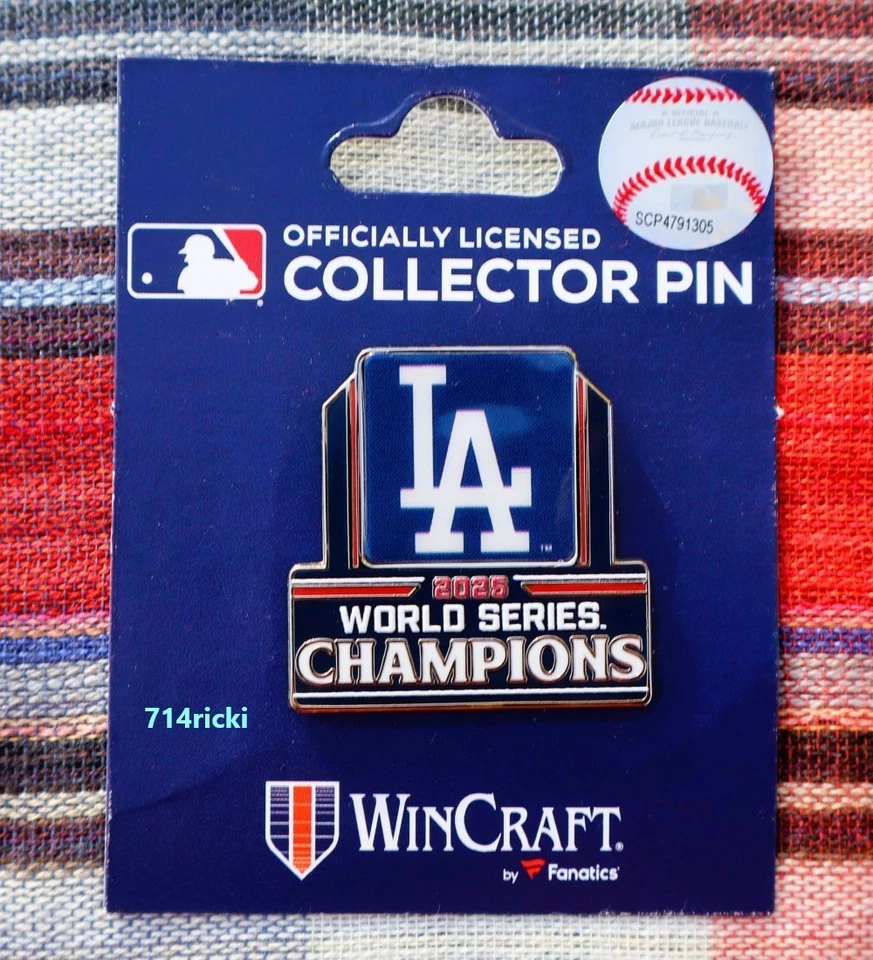 2025 MLB World Series Champions Los Angeles Dodgers Pin Lapel Collector Official - Image 1 of 1