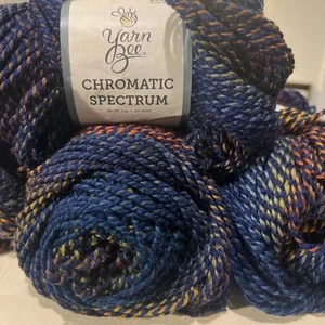 4 Yarn Bee CHROMATIC SPECTRUM Yarn ALL SYSTEM INDIGO #02 Blue Orange, Yel 4 oz - Picture 1 of 5