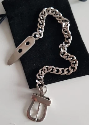 Edles PANZER ARMBAND 925 SILBER Charm GÜRTEL ARMKETTE Armreif massiv ANHÄNGER - Bild 1 von 4