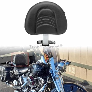 Adjustable Driver Rider Backrest Pad w/Pocket For Harley Fat Boy FLSTF 2008-2017 - Picture 1 of 23