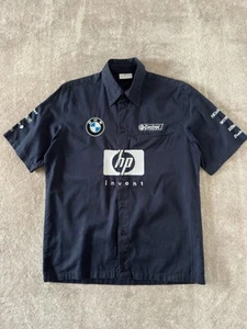 BMW F1 Williams Genuine Race Team Large Navy S/Sleeve Shirt Embroidered Logos - Picture 1 of 13