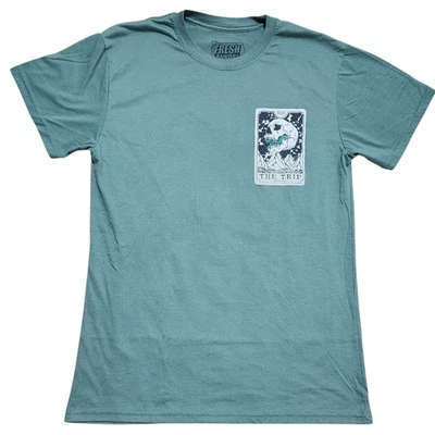 Camiseta Fresh Laundry dupla face carta de tarô caveira gótica masculina M - Imagem 1 de 4