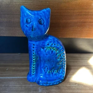Bitossi Flavia Rimini blaue Katze Figuren Italy Mid Century Vintage Interieur JP - Bild 1 von 3