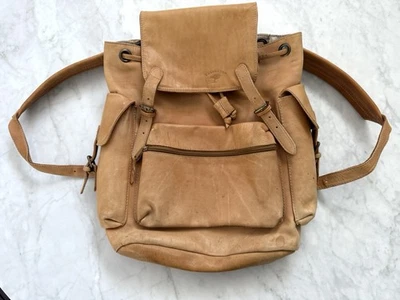 Vintage ELLINGTON Authentic Camel Color Leather Large Backpack - Distressed - Image 1 of 4