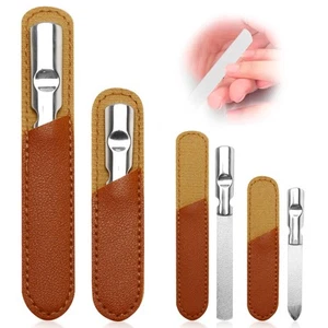 2 Pcs Stainless Steel Nail File Double Sided Nail File with Anti-Slip Handle ... - Picture 1 of 6