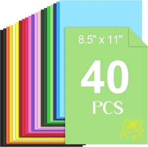 40 Blatt farbiger Karton - 20 verschiedene Farben 8,5"x11" Kartonpapier, 180 g/m² - Bild 1 von 8