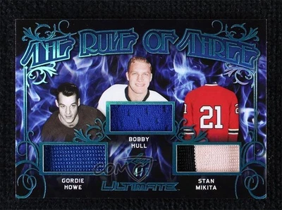 2018 Leaf Ultimate The Rule of Three Platinum Blue /5 Gordie Howe Bobby Hull HOF - Image 1 of 2