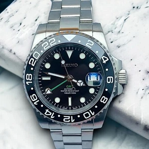 Black Bezel GMT Style GM Diver Mod Kit 40mm Case Seiko NH34/35/36 ETA2824 Oyster - Picture 1 of 4