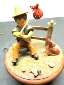 Vintage Thorens Swiss Music Box “King of the Road” Handcrafted Wood Figure Works - Picture 1 of 5