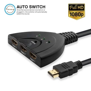 Switch a tre porte HDMI a tre porte selettore a 3 porte switch a un pulsante monitor TV PC - Foto 1 di 5